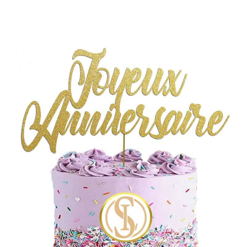 Vache deux anniversaires Gâteau Topper Joyeux Maroc